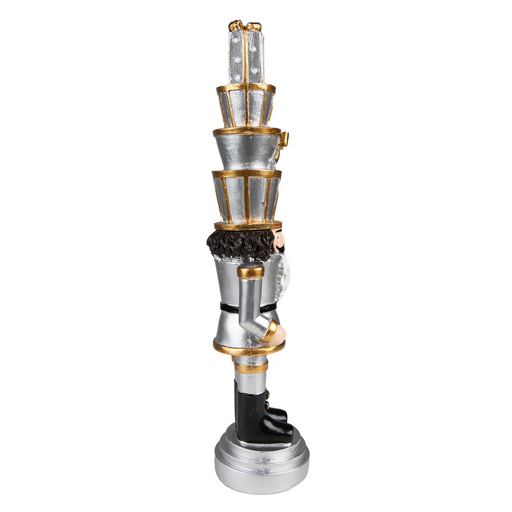 Kerstdecoratie Notenkraker 33 cm Zilverkleurig Polyresin