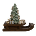 Kerstdecoratie Beeld Slee 20x8x17 cm Bruin Polyresin