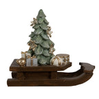 Kerstdecoratie Beeld Slee 20x8x17 cm Bruin Polyresin