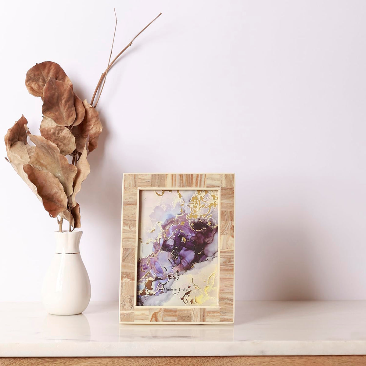Fotolijst | Stoffig beige decoratief beeld | 13x18cm