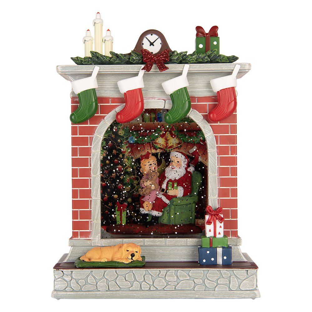 Kerstdecoratie met LED-verlichting en muziek 18x10x25 cm / 3xAA Rood Kunststof