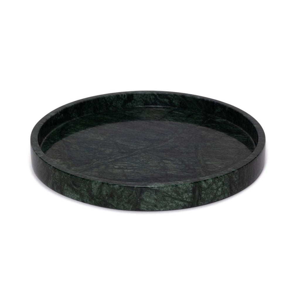 Marmer dienblad rond met rand tray Ø30cm groen