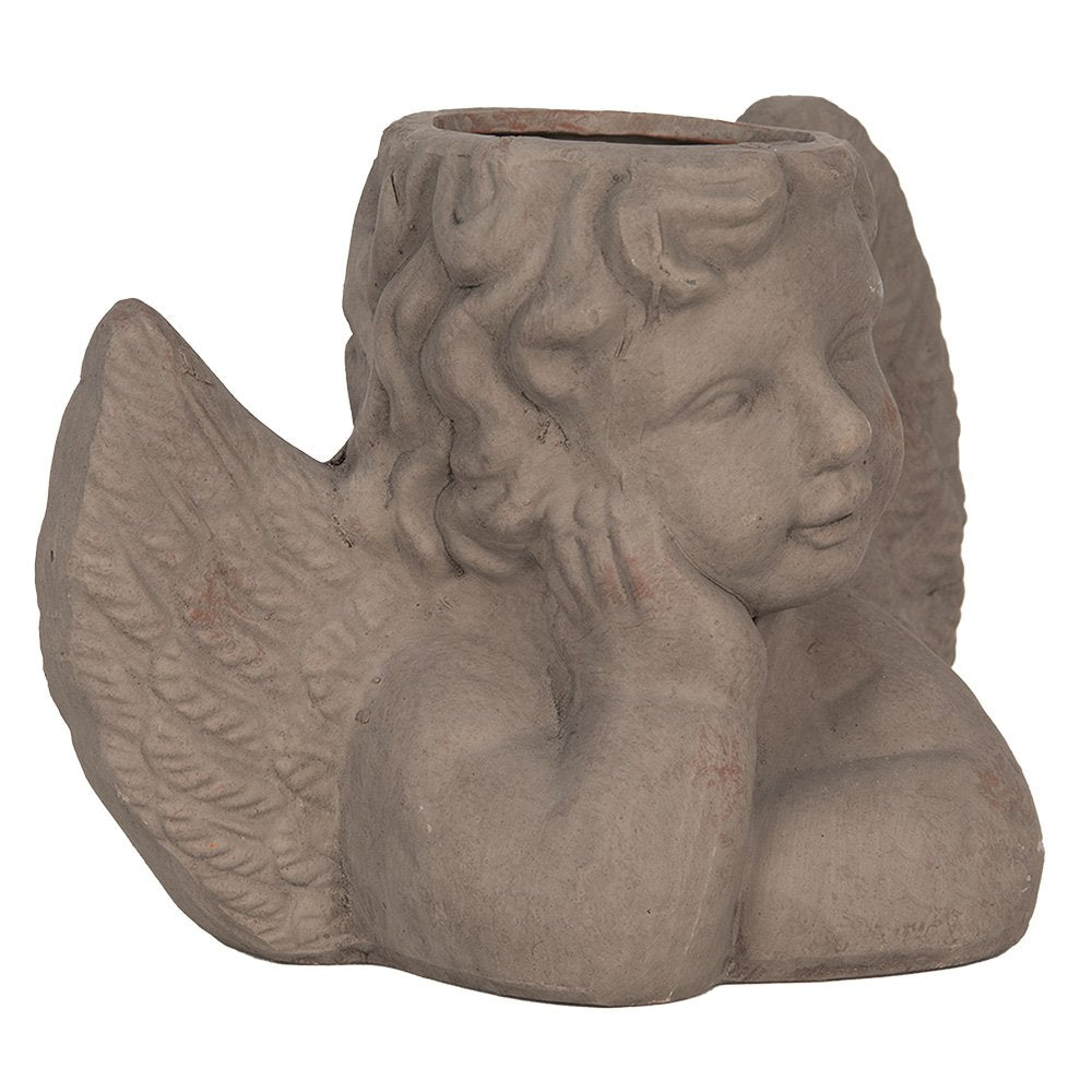 Bloempot Binnen Engel 23x13x17 cm Grijs Steen Bloempot