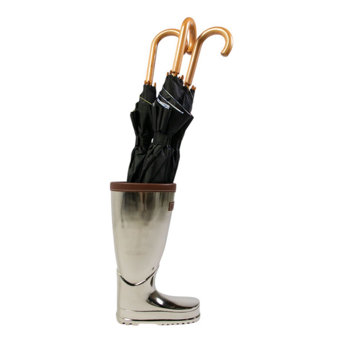 Paraplu Standaard leer zilver h45cm