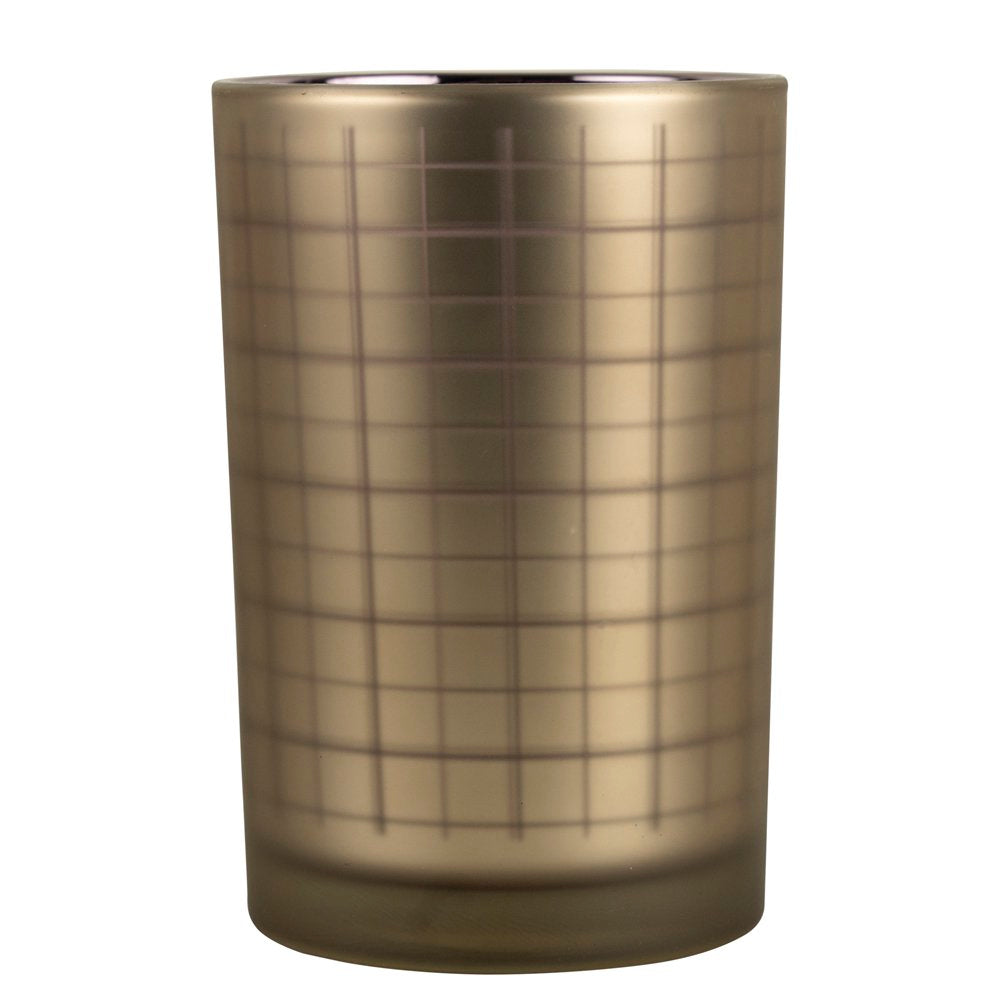 Theelichthouder blok goud paars large 18cm*