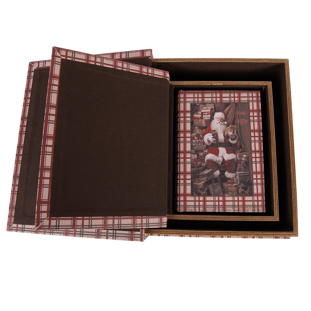 Opbergdoos Set van 3 Boeken 27/ 22 / 18 cm Bruin MDF