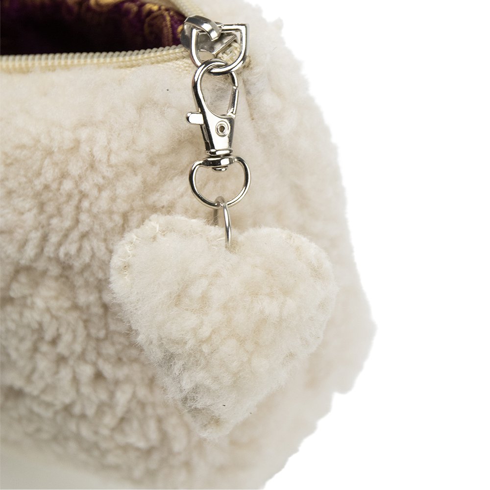 Schaap wit etui met hartje 18cm