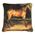 Klassiek fluweel kussen paard bruin 45x45cm*
