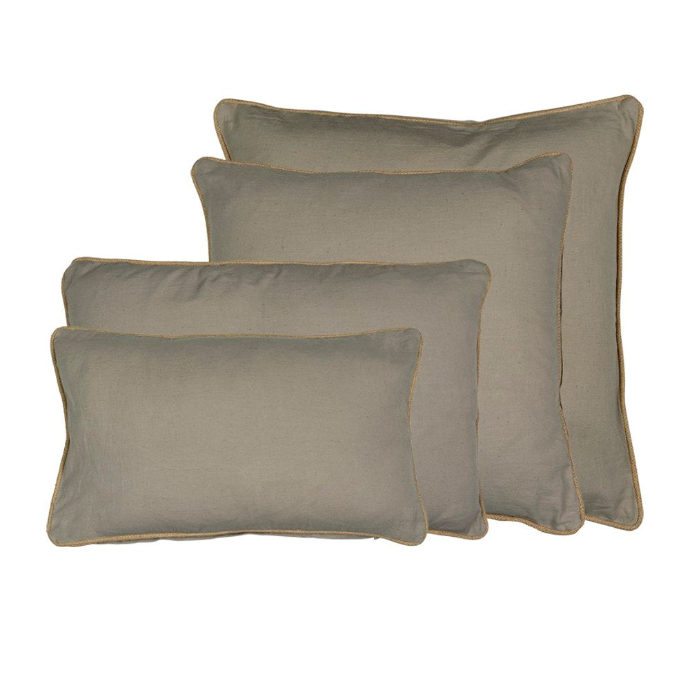 Kussen beige met jute bies 45x45cm*