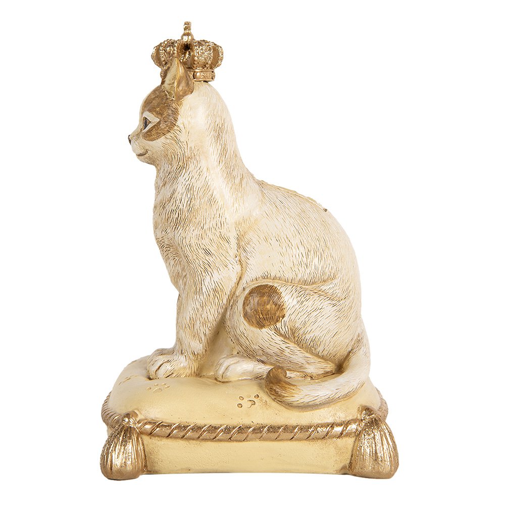Spaarpot Kat 14x13x20 cm Beige Kunststof