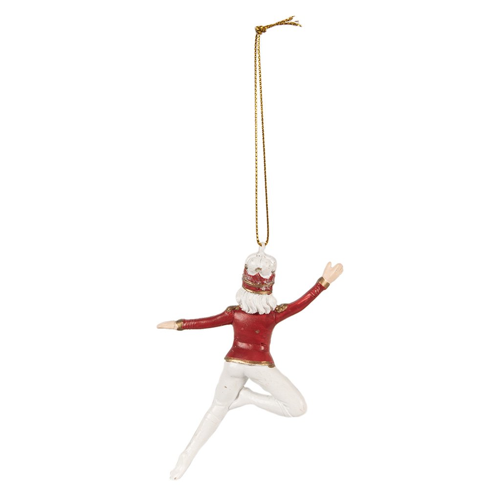 Kersthanger Notenkraker 11 cm Rood Wit Polyresin Kerstboomversiering