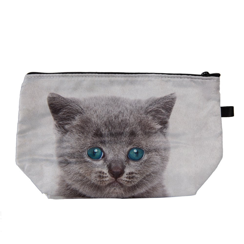 Toilettas Dames 22x13x18 cm Grijs Polyester Kat