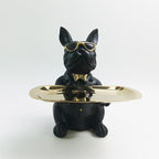 Bulldog zwart met dienblad