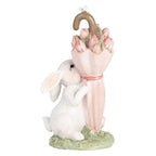 Decoratie Beeld Konijn 15 cm Wit Roze Kunststof