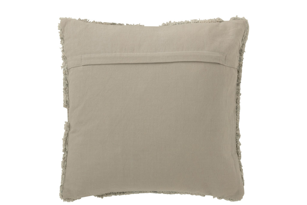 J-Line kussen Steen Motief - polyester - grijsblauw