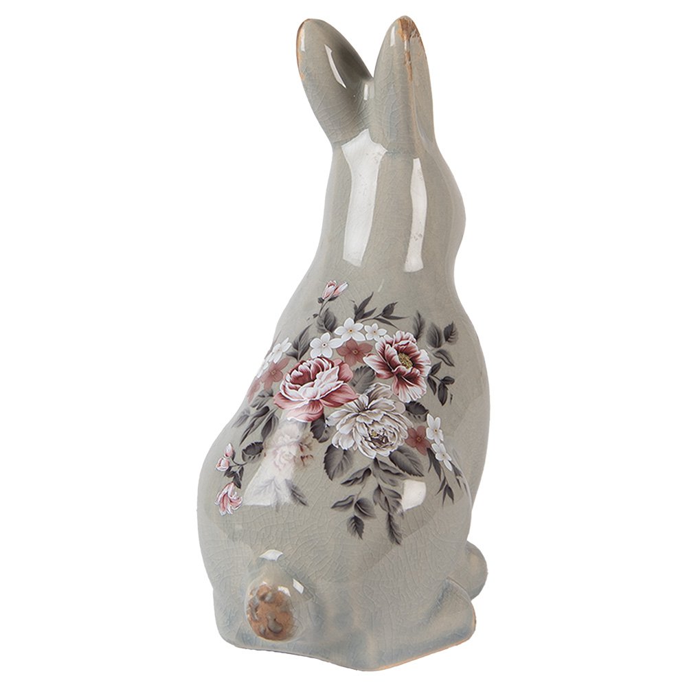Decoratie Beeld Konijn 21 cm Grijs Keramiek