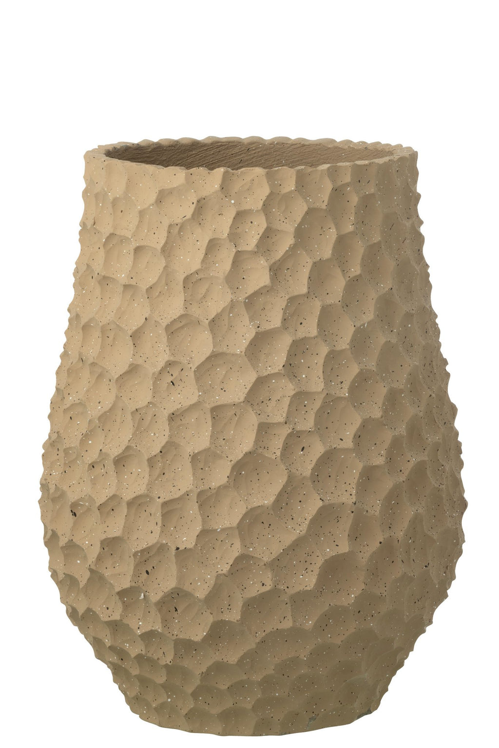 J-Line bloempot Inkepingen + Buiten zand - steen - taupe - L