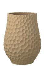 J-Line bloempot Inkepingen + Buiten zand - steen - taupe - L