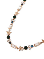 Vergulde verfraaide ketting – Mode-sieraden – Legering, Kunststenen, Kreeftsluiting – 25 cm