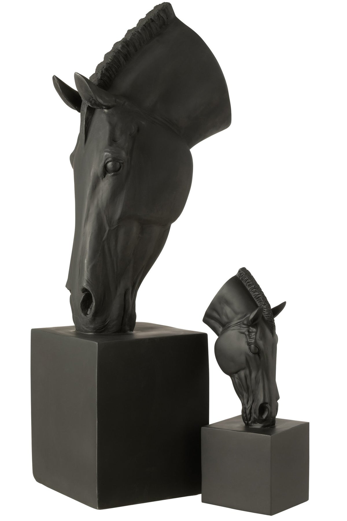 J-Line decoratie Paard Op Voet - polyresin - zwart - L