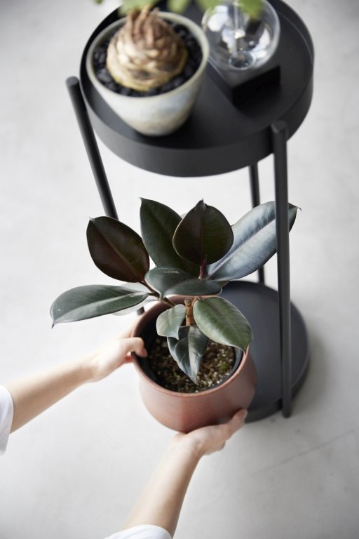 Yamazaki Tower Plantenstandaard 2-laags op wielen