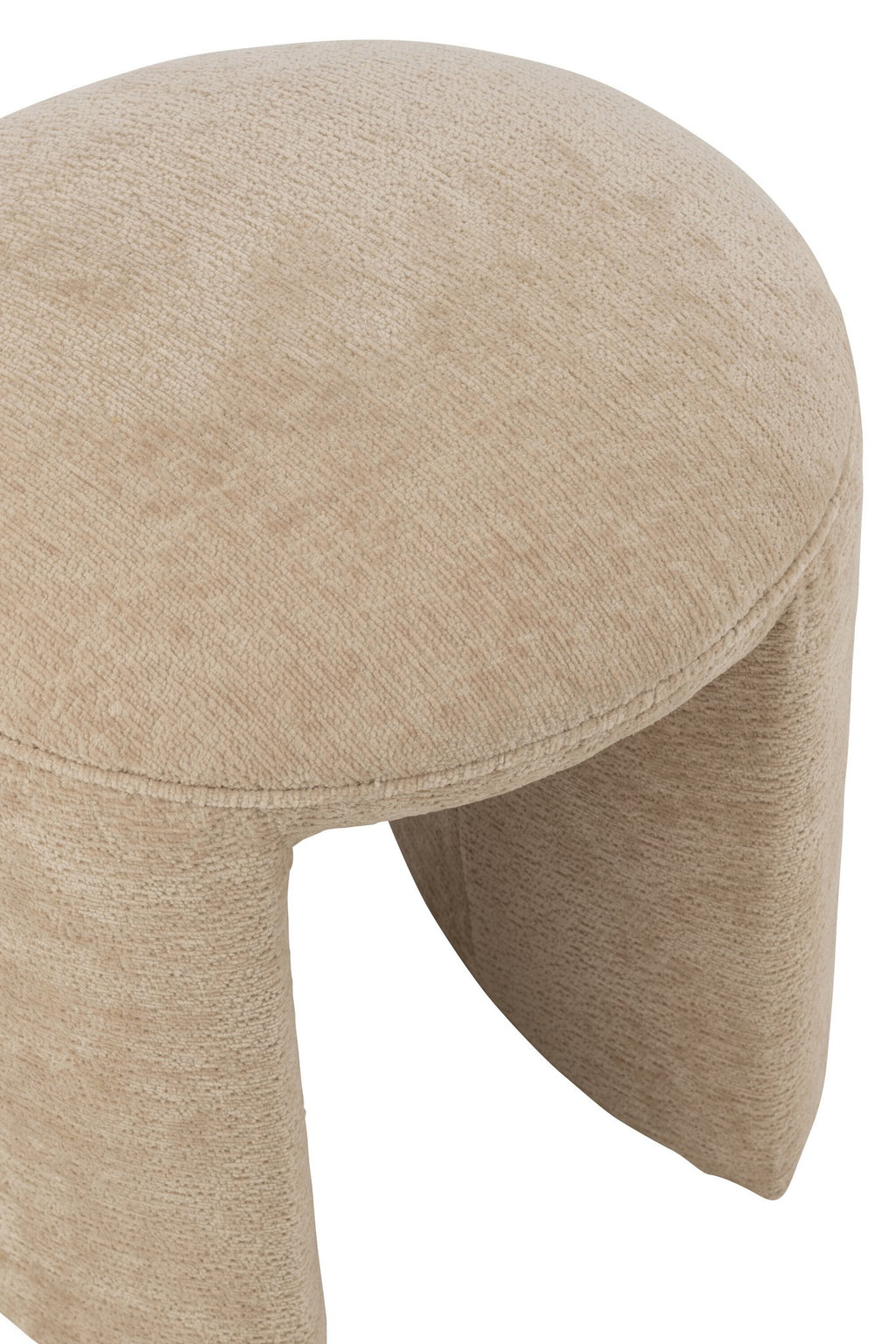 J-Line kruk Rond - textiel - beige