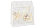 J-Line Ledkerstdorp - glas/synthetisch - wit/goud - large