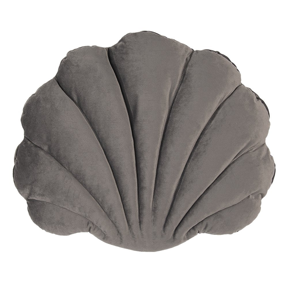 Sierkussen Schelp 38x48 cm Grijs Polyester Kussenhoes met Kussenvulling
