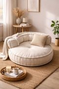 Witte vloerfauteuil met rugleuning - 80 cm