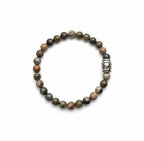 Dames armband Picasso Jaspis bruin 6 mm met basic kraal