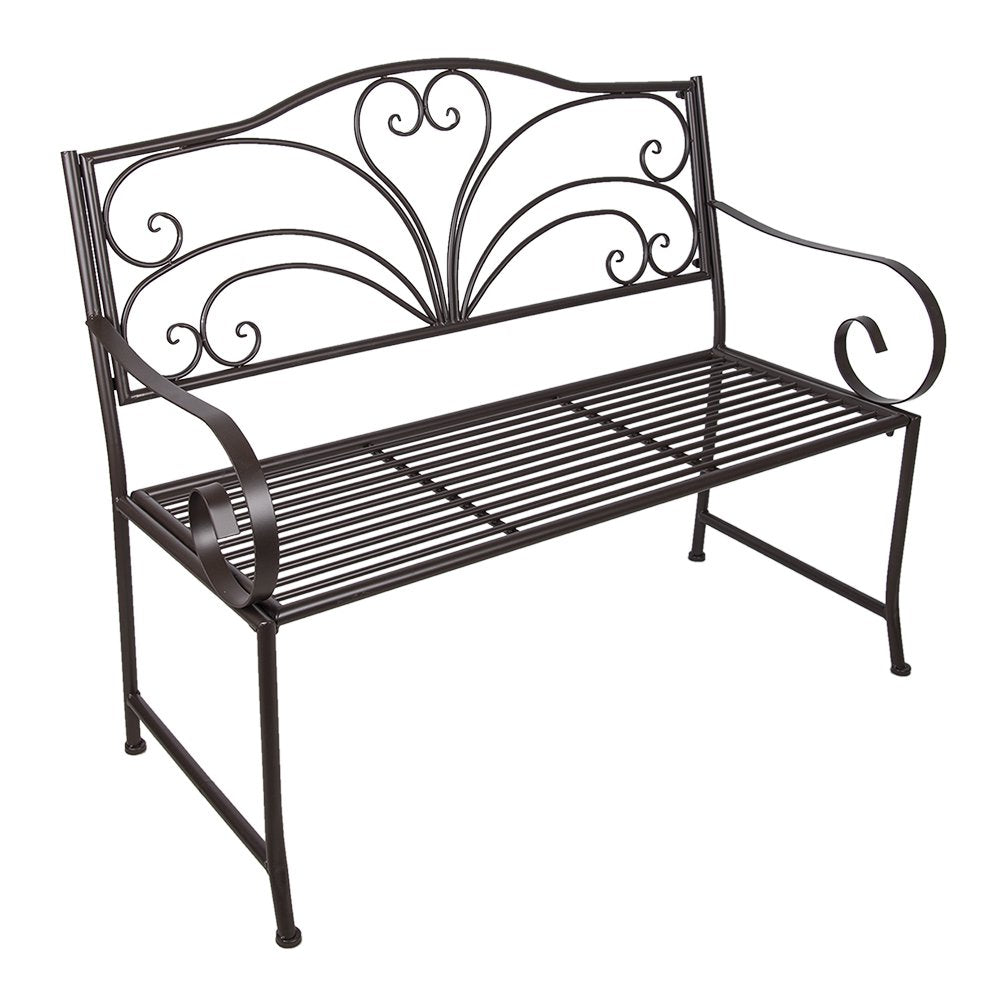 Tuinbank 117x50x98 cm Bruin Metaal Bank Buiten