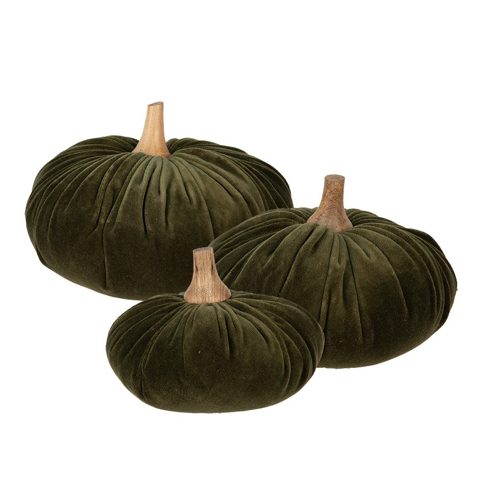 Decoratie Pompoen Ø 20x14 cm Groen Polyester