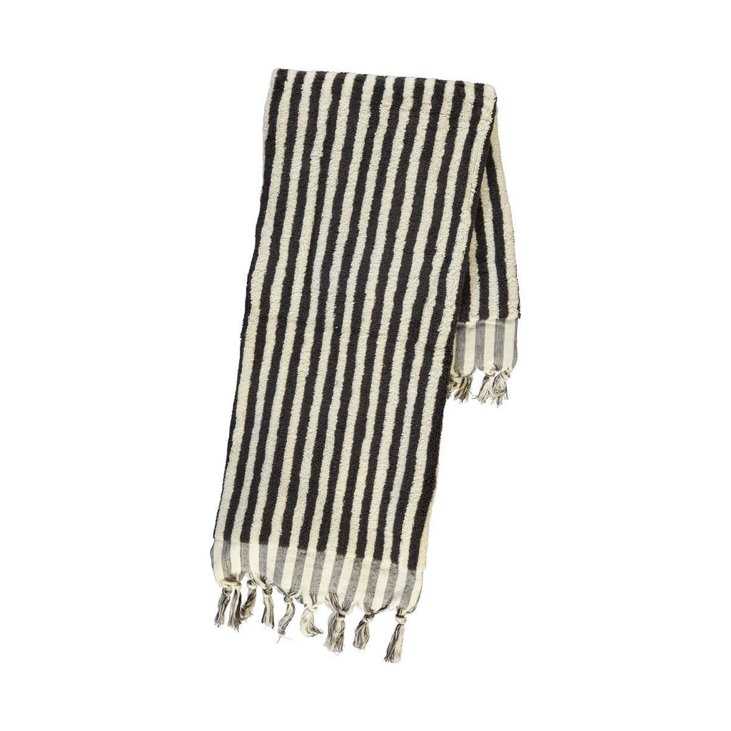 PomPom Handdoek Stripe Black