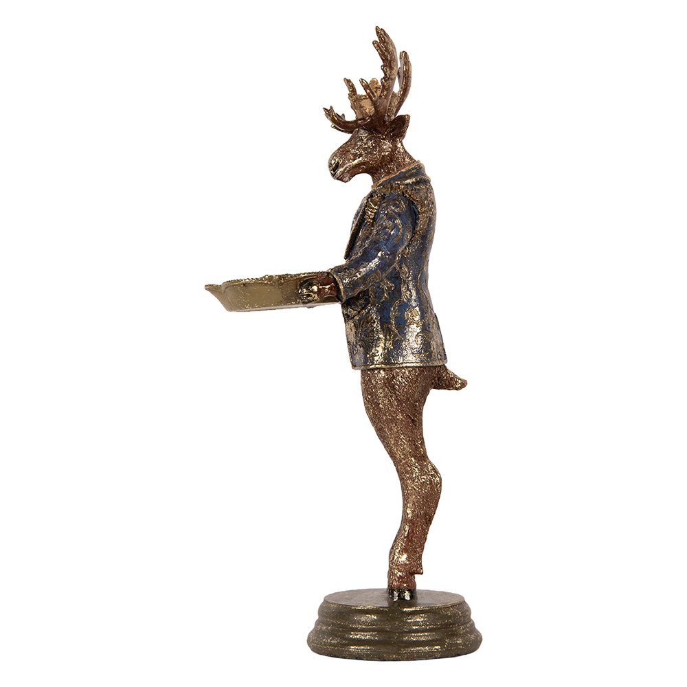 Decoratie Beeld Hert 16x15x36 cm Bruin Kunststof