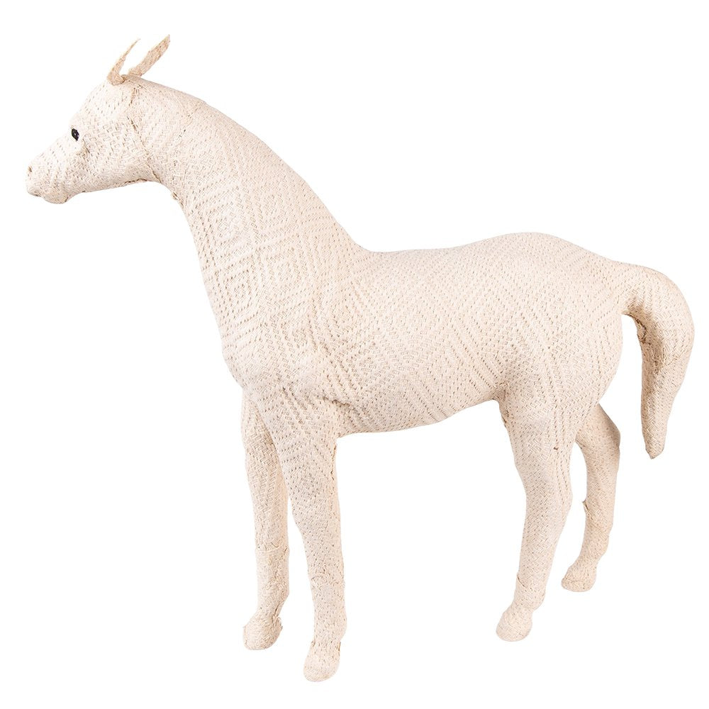 Beeld Paard 46 cm Beige Papier
