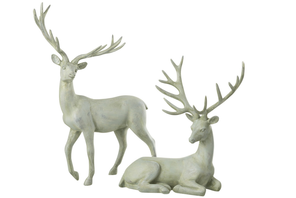 J-Line decoratie Hert Wandelend - polyresin - grijsblauw