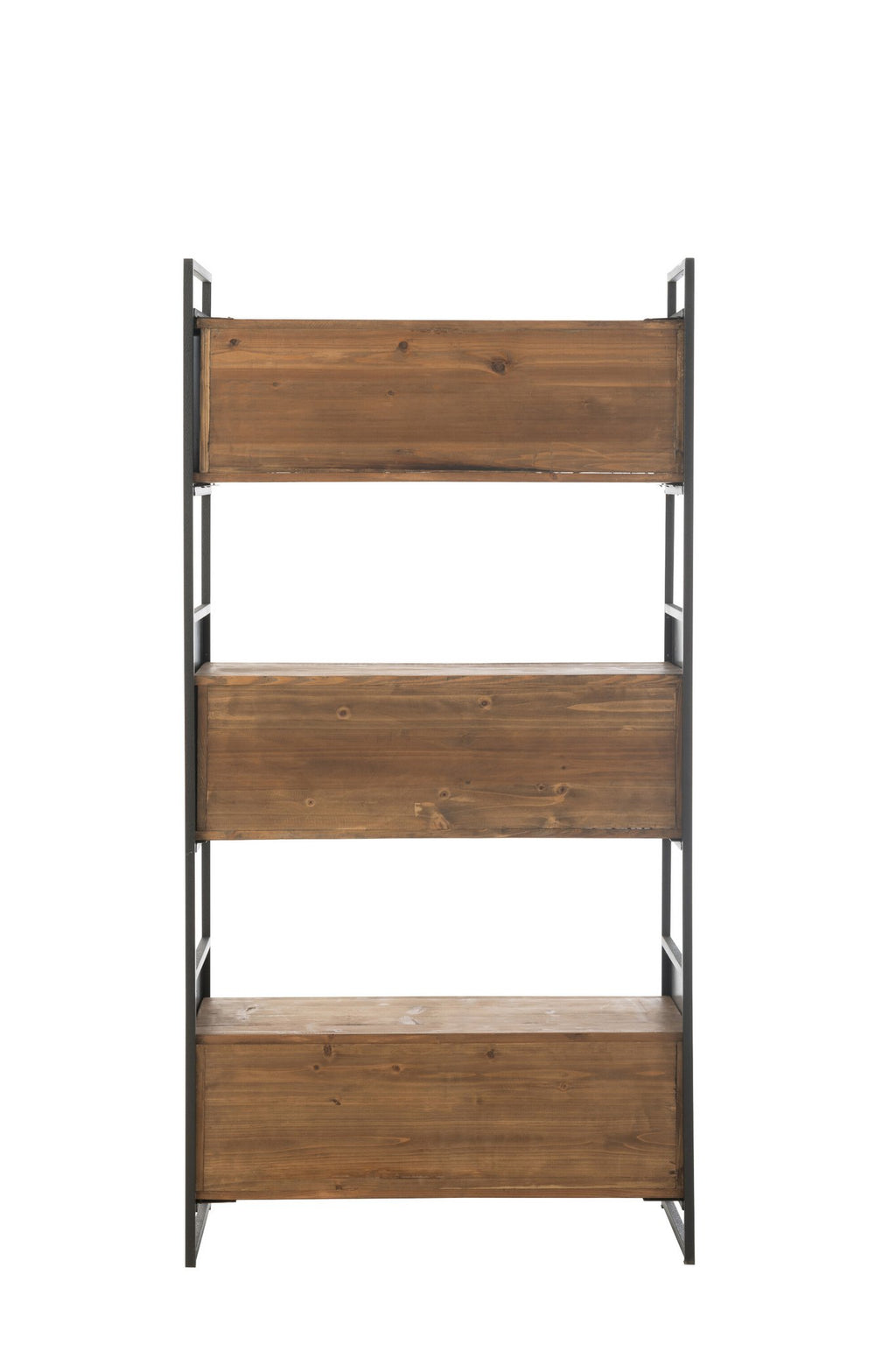 J-Line Rek Gerecycleerd Hout/Metaal Zwart/Naturel Small