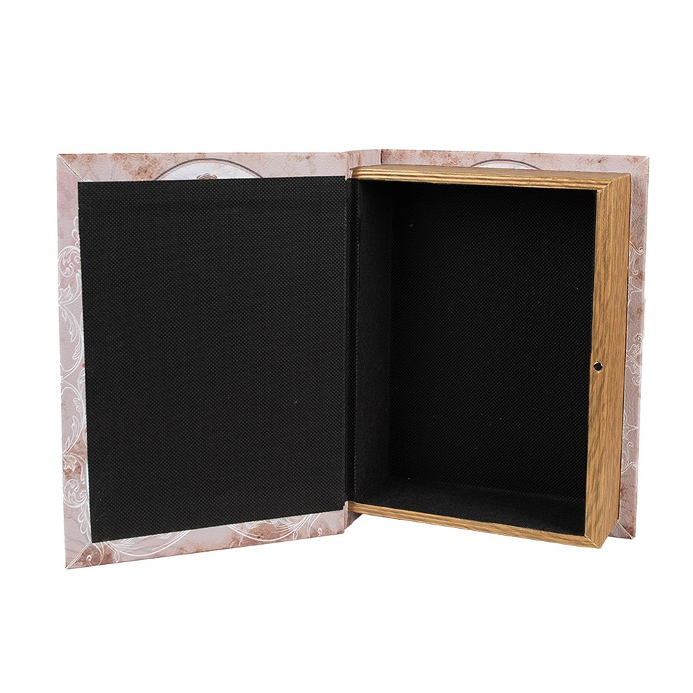 Opbergdoos Set van 3 Boeken 27/22/17 cm Roze Hout Vogel
