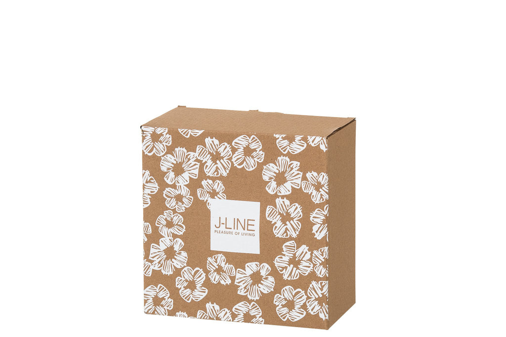 J-Line aperoschaal - keramiek - wit/zwart - S