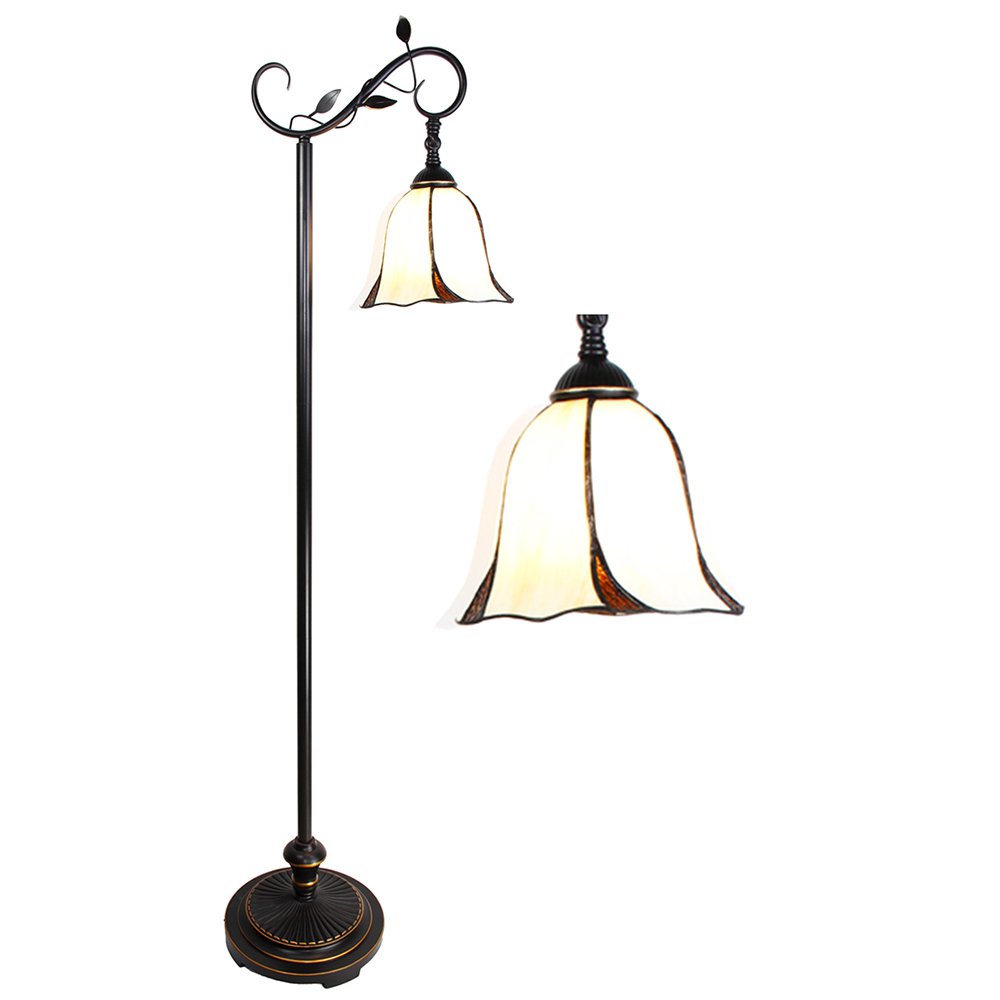 Tiffany Vloerlamp 152 cm Wit Bruin Polyresin Staande Lamp