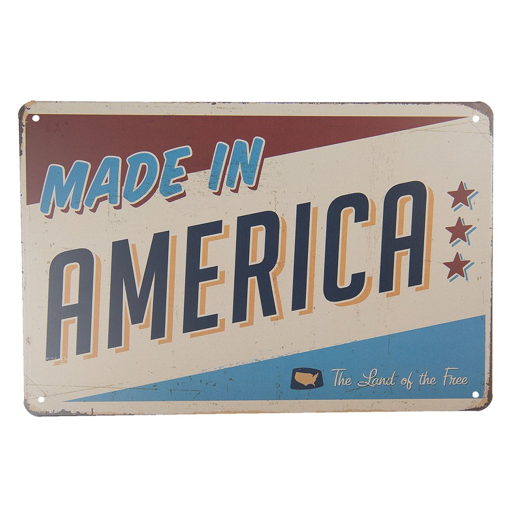 Tekstbord 30x20 cm Wit IJzer Wandbord