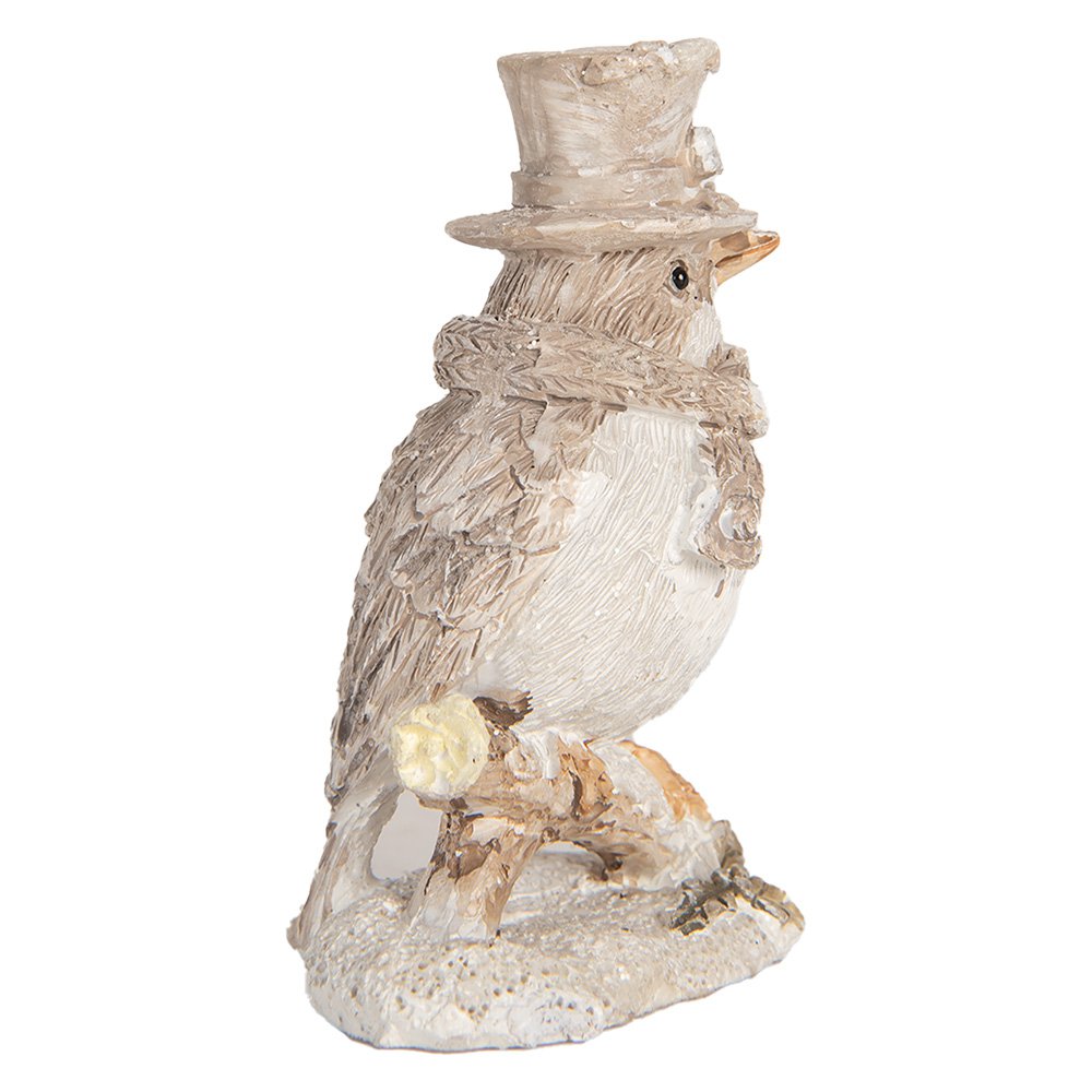 Decoratie Beeld Vogel 5x3x8 cm Beige Kunststof