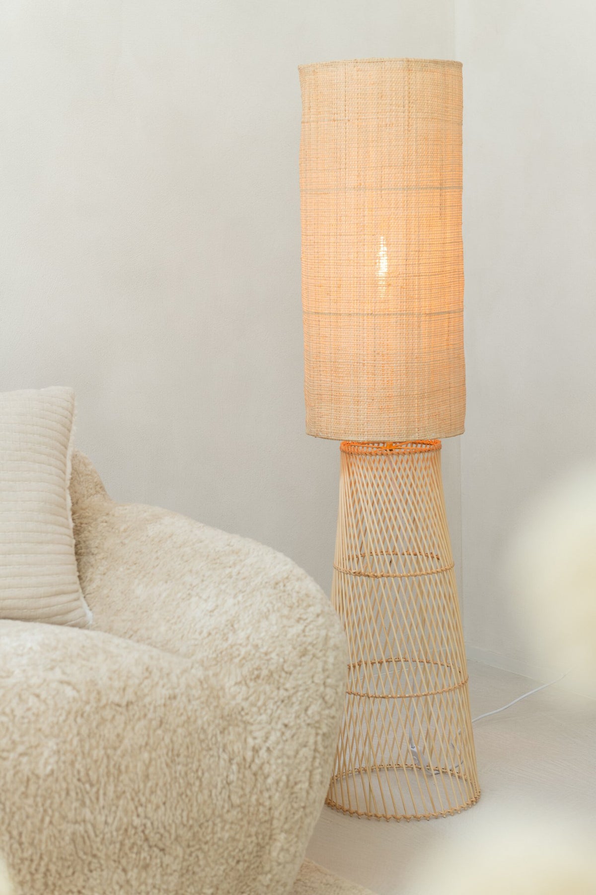J-Line Lamp Room Linnen/Bamboe Naturel