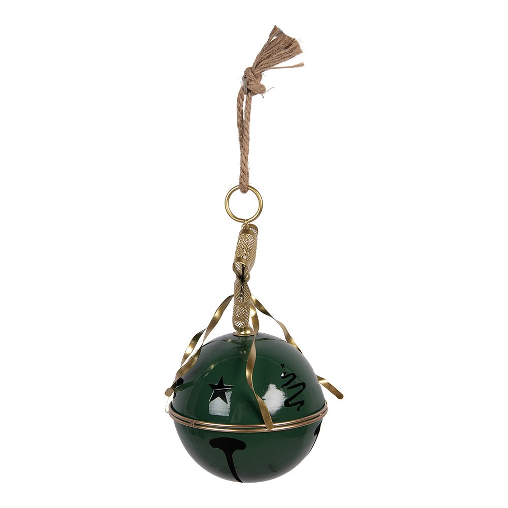 Kerstdecoratie Beeld Bel Ø 19x45 cm Groen Metaal