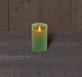 LED Wax stompkaars bewegende vlam 7,5x12,5cm groen