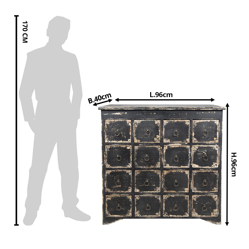 Ladekast 96x40x94 cm Zwart Hout Kast