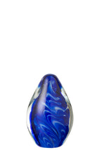 J-Line presse-papier Polypus Ovaal - glas - transparant/blauw - small