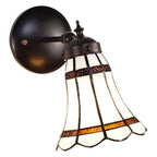 Wandlamp Tiffany 17x12x23 cm Wit Bruin Glas Muurlamp