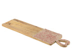 J-Line Dienblad Hart Mozaiek Lang Mango Hout Roze