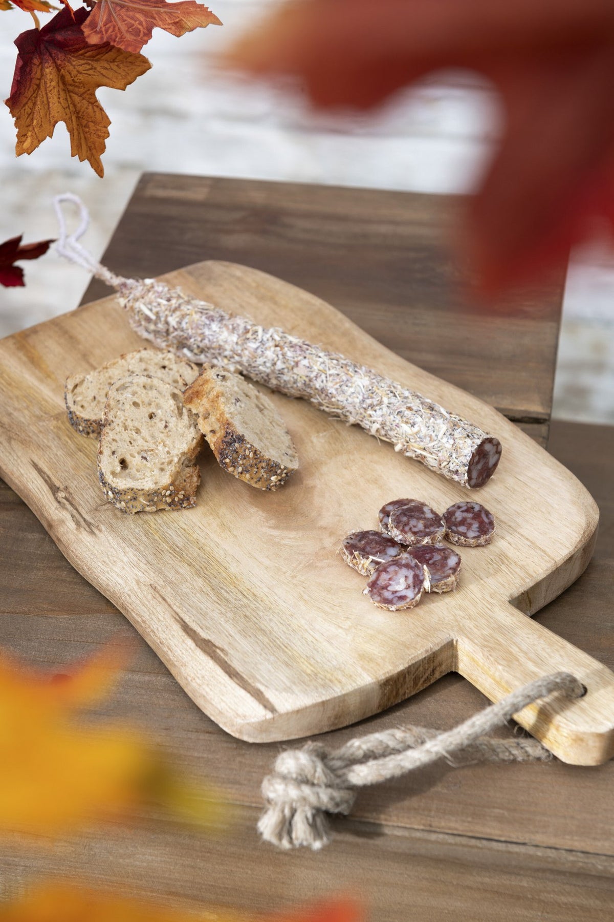 J-Line Organic Rechthoek snijplank - hout - naturel - L